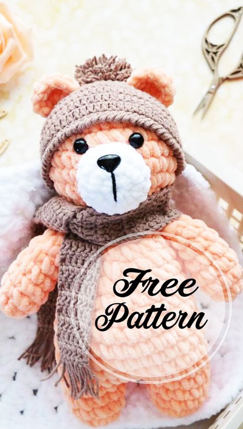 Cool Free Amigurumi Teddy Bear Pattern for 2020 | Amigurumiforum Crochet Bear Patterns, Knitted Teddy Bear, Crochet Teddy Bear Pattern, Pola Amigurumi, Crochet Animals Free Patterns, Crochet Teddy Bear, Crochet Amigurumi Free, Haken Baby, Crochet Teddy