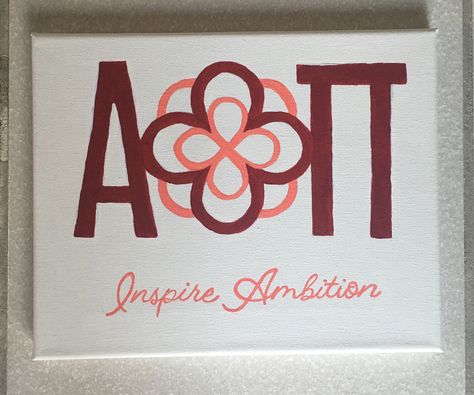 AOII CANVAS w/ New Logo!! #alphaomicronpi #aoii #aoiicanvas #inspireambition #newlogo #sororitycanvas #sorority #canvas #dorm #college #biglittlegifts Aopi Canvas, Aoii Canvas Ideas, Aoii Paintings, Aoii Canvas, Sorority Paintings, Big Lil Gifts, Big Little Quotes, Aoii Sorority, Little Quotes