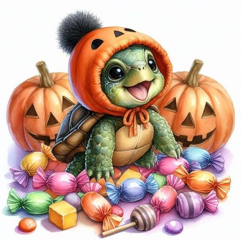 Free Printable Clipart | Requested Halloween Turtles | Facebook Halloween Turtle, Turtle Theme, Turtle Art, Theme Halloween, Beach Theme, Beach Themes, Turtles, Cartoon Characters, Free Printables