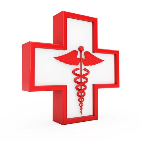 Red medical caduceus symbol in cross on ... | Premium Photo #Freepik #photo #hospital-3d #pharmacy-icon #hospital-sign #medicine-symbol Hospital Logo Design Medical Icon, Doctor Logo Medical, Photo Hospital, Pharmacy Icon, Doctor Sign, Pharmacy Sign, Medicine Symbol, Red Cross Logo, Hospital Sign