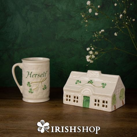 Irish Pottery, Belleek Pottery, Irish Coat Of Arms, Irish Tshirts, Irish Gifts, Irish Pub, Porcelain China, Irish Traditions, Garden Items