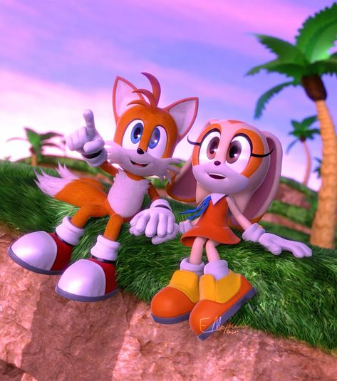 Tails And Cream Matching Pfp, Matching Sonic Pfps, Cream X Tails, Sonic Matching Pfps, Cream And Tails, Tails X Cream, Tails And Cream, Cream Sonic, Sonic Pfps