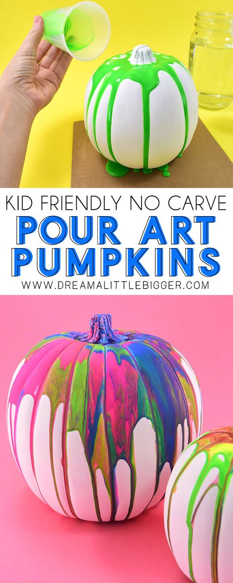 Aesthetic Craft Ideas, Craft Ideas For Beginners, Pumpkin Painting Party, Aesthetic Craft, Paint Making, Pour Art, Kid Craft, Washable Paint, Halloween Crafts For Kids