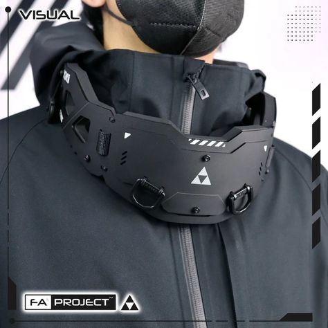 Cyberpunk Accessories, Cyberpunk Outfit, Embossed Graphics, Techwear Fashion, Space Fashion, Tactical Gear Loadout, Neck Cover, Cyberpunk Fashion, Cool Masks