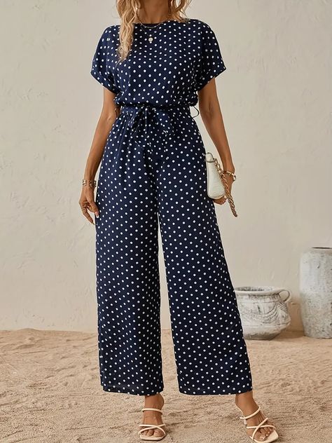 Pattern Jumpsuit, Plus Size Summer Casual, Polka Dot Jumpsuit, Jumpsuit Elegant, Jumpsuit Pattern, Short Sleeve Jumpsuits, One Piece Outfit, Plus Size Jumpsuit, Chocolate Frosting