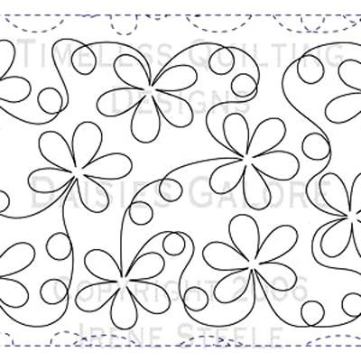 Daisies Galore Panto Free Motion Flower Quilting Designs, Machine Quilting Pattern, Quilting Stitch Patterns, Quilting Motifs, Free Motion Designs, Free Motion Quilting Patterns, Machine Quilting Patterns, Freemotion Quilting, Longarm Quilting Designs