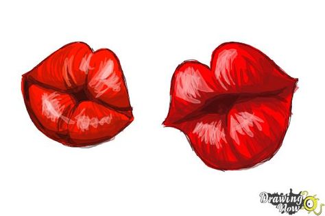 Puckered Lips, Lips Cartoon, Cartoon Kiss, Kindergarten Drawing, Kissing Drawing, Lips Sketch, Kiss Lips, Kissing Lips, Mouth Drawing