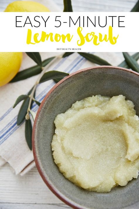 Lemon Scrub Diy, Scrub Recipe Diy, Lemon Scrub, Lemon Sugar Scrub, Scrub Diy, Sugar Scrub Recipe, Face Scrub Homemade, Diy Body Scrub, Sugar Scrub Diy