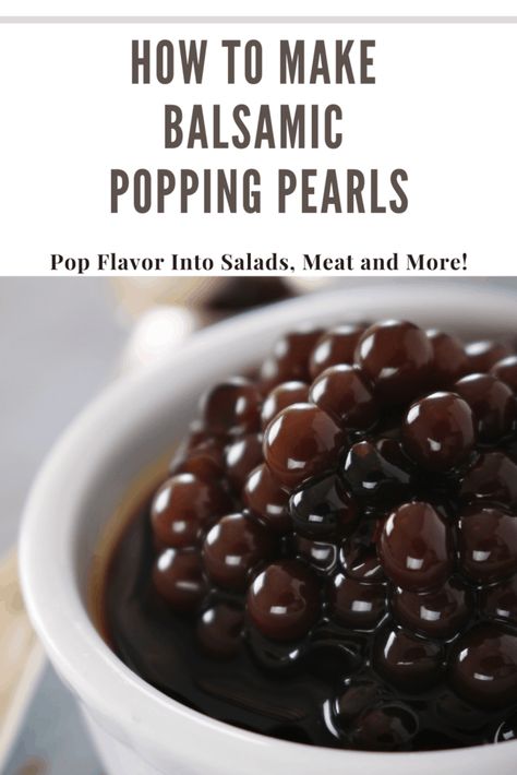 Today's Best Recipe is Balsamic Popping Pearls, also known as Balsamic Cavier. They are easy to make and so fun to use! Sprinkle these Balsamic Popping Pearls over salad, add to a charcuterie tray, garnish meats--anywhere you want a burst of flavor. Popping Pearls Recipe, Popping Boba Recipe, Popping Pearls, Balsamic Pearls, Molecular Gastronomy Recipes, Boba Recipe, Popping Boba, Caviar Recipes, Honey Sauce