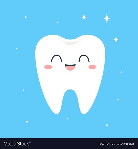 Cartoon funny tooth isolated on blue background vector image Cartoon Tooth, Teeth Illustration, Tooth Tattoo, Tooth Cartoon, Happy Cartoon, Cartoon Funny, Oral Hygiene, Funny Cartoons, Dental Care