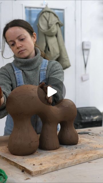 Hannah Simpson Studio on Instagram: "The start to finish process of making a Parhelion Lamp   I used terracotta clay for the base, brass hardware and then brushed alpaca silk for the lampshade 🦙  #ceramiclamp #alpaca #handmade #handmadelamp #clayart #claydesign #ceramicfurniture #designerlamp #cutelamp" Raku Lamp, Terracotta Lamp, Ceramic Lampshade, Ceramic Furniture, Terracotta Clay, Handmade Lamps, Clay Design, Ceramic Lamp, Brass Hardware