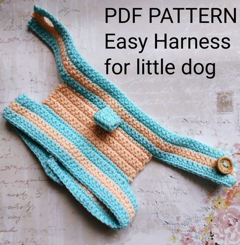 Dog harness pattern/ Dog Clothes patterns/ Dog collar/ Cat harness/ Crochet for dog/ Easy PDF Pattern Crochet Cat Harness, Crochet Dog Harness, Pattern Dog Clothes, Harness Pattern, Dog Harness Pattern, Crochet Dog Hat, Car Harness, Dog Booties, Cute Blanket