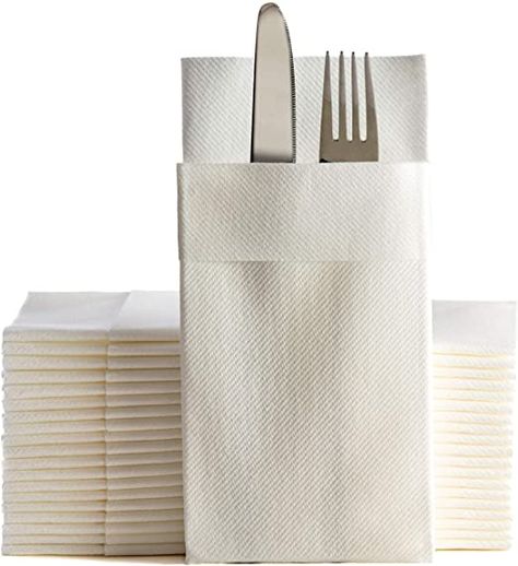 Moyes Home Kangaroo Air Laid Napkin,Perfect Size(16x16 inches,1/8 Fold, Pack of 50) Linen-Feel, Disposable,Soft & Perfect Dinner Napkins Built-in Flatware Pocket for Weddings,Parties or Events (White) Bathroom Napkins, Paper Dinner Napkins, Linen Dinner Napkins, White Dinner, Wedding Buffet, White Napkins, Wedding Party Supplies, Linen Towels, Party Tableware