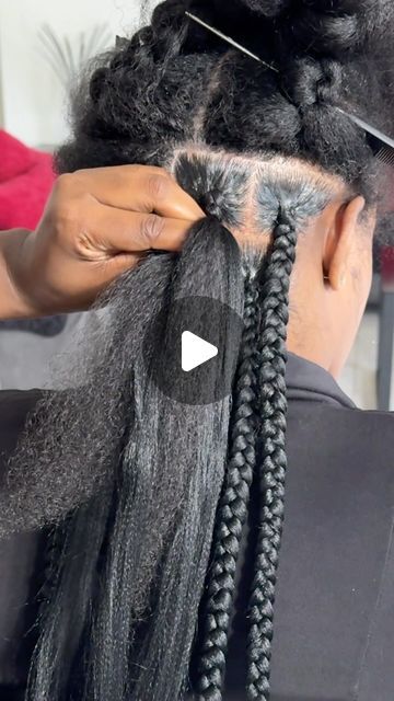 Boxer Braids Black Women, Cute Box Braids Ideas, Large Braid Hairstyles For Black Women, How To Do Large Knotless Braids, Medium Box Braids Bob Shoulder Length, Box Braid Knotless Box Braids, Jump Knotless Braids, Medium To Large Box Braids, Thick Braids With Beads