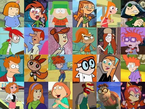 Cartoon Redhead, Redhead Cartoon Characters, Redhead Cartoon, Red Head Cartoon, Red Hair Cartoon, Cartoon Network Characters, Hair Cartoon, Red Hair Inspiration, Girls With Red Hair