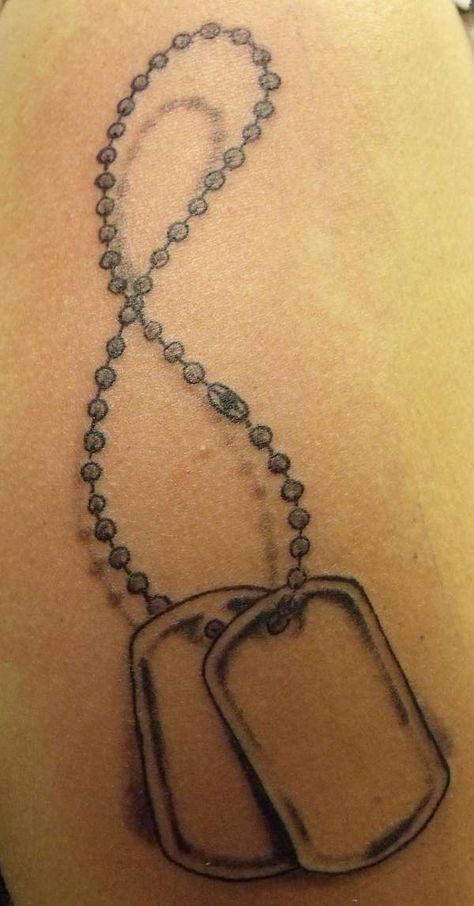 Dog Tags Tattoo, Max Tattoo, Tag Tattoo, Grandpa Max, Tattoo Thoughts, Army Tattoos, Marine Wife, Military Tattoos, Forarm Tattoos