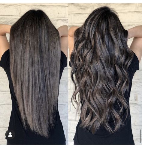 Ash Brown Hair Balayage, Black Hair Balayage, Ombre Hair Blonde, Brunette Hair With Highlights, Balayage Hair Dark, Gorgeous Hair Color, Brown Hair Balayage, Pretty Hair Color, Hair Stylies