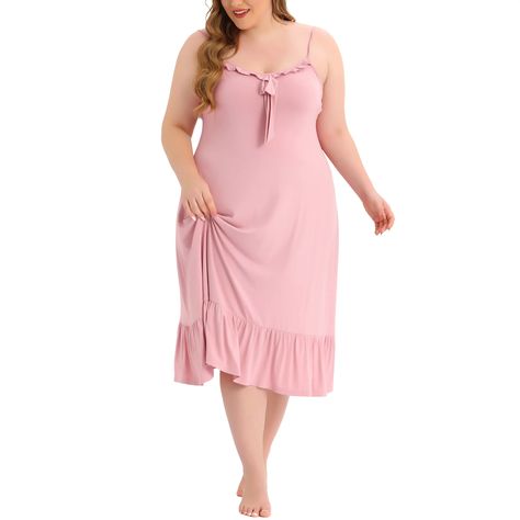 Agnes Orinda Women's Plus Size Sleepdress Nightgowns Sleepwear Soft Comfy Camisole Cami Nightdress - Walmart.com Comfy Home Outfits, Plus Size Babydoll, Babydoll Nightgown, Nice Dream, Sweet Night, Pajama Dress, Womens Camisoles, Women's Nightgowns, Nightgowns For Women