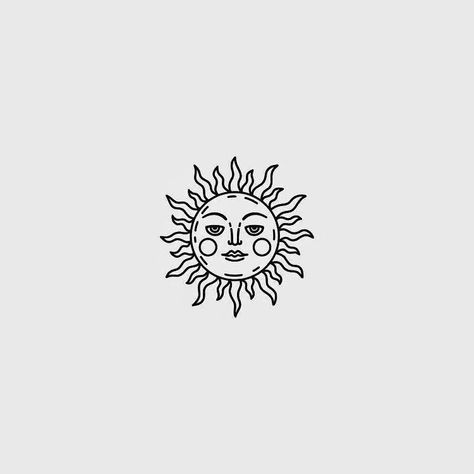 Sun Tattoo Ideas, Cute Tats, Planet Tattoos, Handpoke Tattoo, Greek Tattoos, Poke Tattoo, Line Art Tattoos, Sun Tattoo, Desenho Tattoo