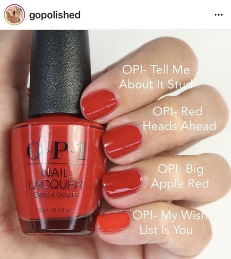 Drugstore Nail Polish, Best Nail Polish Brands, Opi Red, Opi Colors, Opi Polish, Opi Nail Colors, Nails Opi, Nail Polish Brands, Red Nail Polish