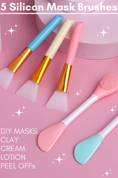 Molain Mask Brush Silicone Applicator set! This 5-piece multi-colored silicone facial brush kit is perfect for applying DIY mud masks, body lotion, and more. Ideal for estheticians and face care enthusiasts, these fan spatula brushes are essential skincare and makeup tools. #MolainBeauty #MaskBrush #SiliconeApplicator #FacialBrushes #DIYBeauty #SkincareTools #MakeupTools #BodyLotionApplication #FaceCare #BeautyEssentials #MultiColoredBrushes #SelfCareRoutine #SkincareKit #GadgetGuru #Amazon Mud Masks, Mask Brush, Face Tools, Facial Brush, Silicone Masks, Aesthetic Content, Facial Brushes, Xmas List, Beauty Gadgets