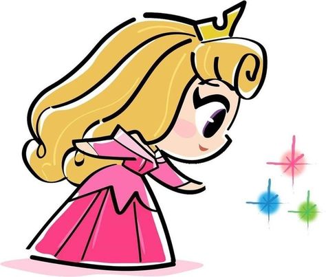 Princess Doodle, Chibi Disney, Disney Doodles, Disney Character Drawings, Disney Cuties, Disney Princess Aurora, Kawaii Disney, Cute Disney Drawings, Disney Art Drawings