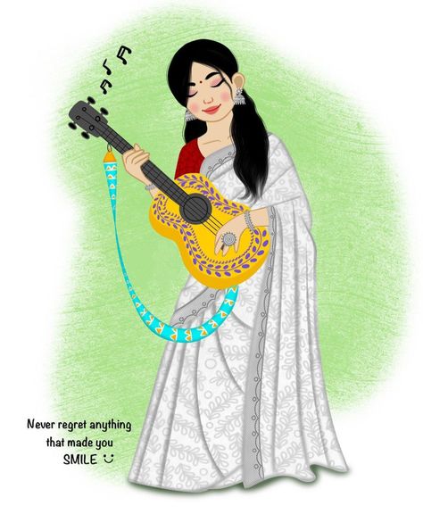 Bengali Illustration, Values In Life, Girly Art Illustrations Beauty, White Sari, Dp Quotes, Heal Your Soul, Bride Entry, Caption For Girls, Funky Quotes