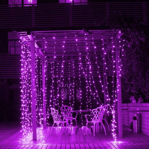 Indoor Wedding Decorations, Led Window, Halloween Curtains, Christmas Wedding Party, Christmas Wedding Decorations, Purple Curtains, Led Curtain Lights, Fairy Lights Bedroom, Led Curtain