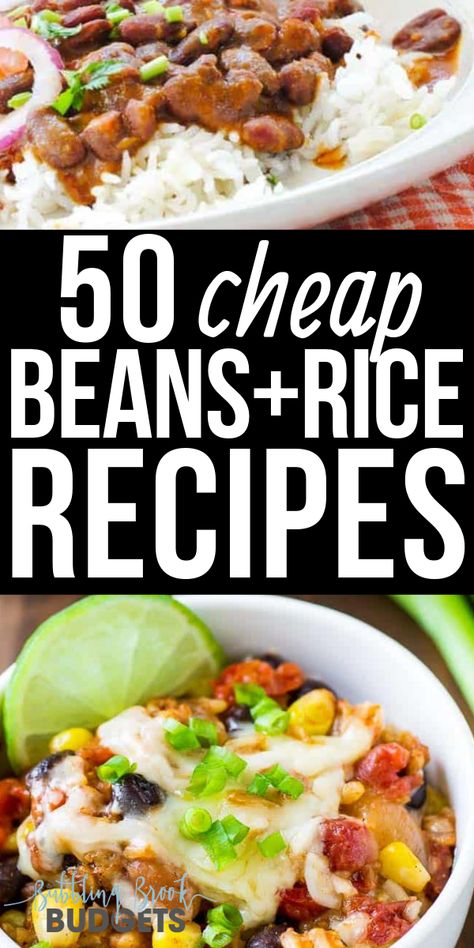 Budget Bean Recipes, Cheap Pork Recipes, Cheap Rice Meals, Bean And Rice Recipes, Easy Beans And Rice, Adventist Diet, Beans And Rice Recipes, Easy Beans, Budget Dinner