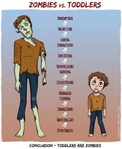 Zombies vs Toddlers... Beware of the toddlers. Zombies Apocalypse Art, Zombies Apocalypse, 4 Panel Life, Apocalypse Art, Apocalypse Survival, Zombie Survival, Living Dead, Zombie Apocalypse, Bones Funny