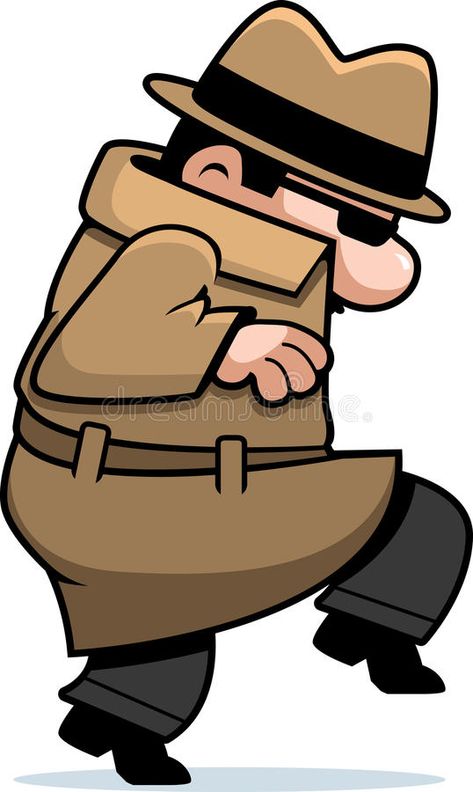 Spy Sneaking. A cartoon spy sneaking around vector illustration Fly On The Wall, Coloring Pages For Boys, Logo Line, Sherman Oaks, Word Of The Day, A Cartoon, On Set, Detective, Meant To Be