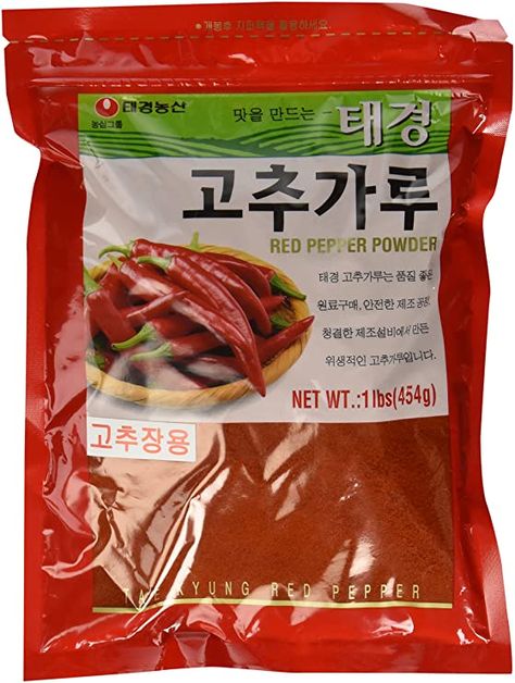 Amazon.com : Korean Red Chili, Gochugaru, Hot Pepper Fine Type Powder (1 Lb) By Tae-kyung : Grocery  Gourmet Food Korean Chili Powder, Sticky Chicken Recipe, Korean Cucumber, Korean Chili, Cucumber Kimchi, Mapo Tofu, Sticky Chicken, Kimchi Recipe, Korean Cooking