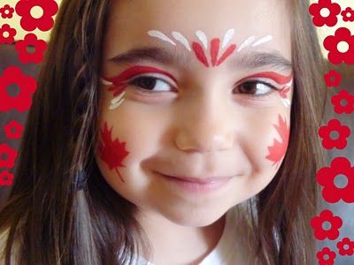 a bit of this & a bit of that: {canada day facepainting} Diy Face Paint, Painting Costume, Doll Face Paint, Day Makeup Looks, Face Painting Easy, Kids Face Paint, Flag Face, Kids Makeup, Face Painting Designs