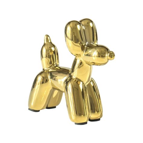 Balloon Dog Sculpture, Tv Stand Decor, Living Room Ornaments, Gold Home Decor, Dog Sculpture, Dog Statue, Balloon Dog, Animal Statues, Ceramic Animals