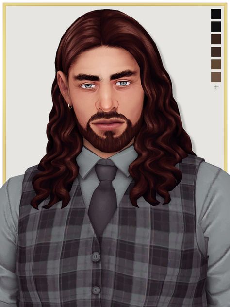 Ts4 Male Hair, Hair Genetics, White Long Hair, 4 Hairstyles, Medieval Hairstyles, Pompadour Hairstyle, Sims 4 Mm Cc, Male Hair, Sims 4 Mm