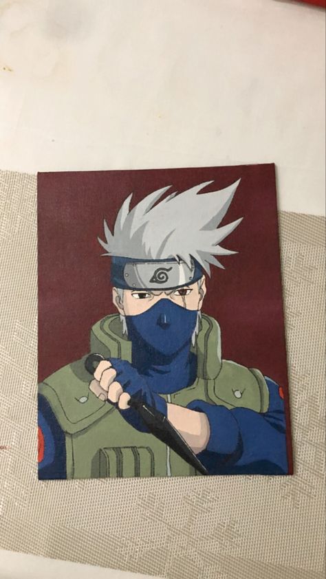 Naruto Inspired Painting, Kakashi Painting, Anime Canvas Painting, Naruto Painting, Posca Marker, Hatake Kakashi, Naruto Sketch, Indie Drawings, Anime Canvas Art