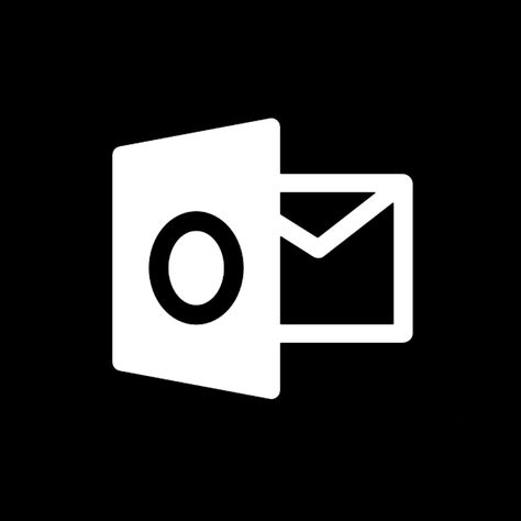 Outlook Black Icon, Outlook Icon, White Black Aesthetic, Widget Aesthetic, App Store Icon, Ios App Iphone, Black App, Store Icon, Phone Icons