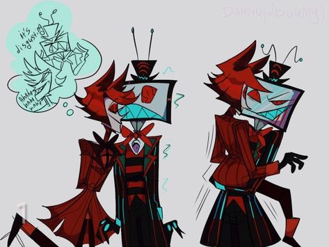 Bottom Alastor, Vox And Alastor, Ship Images, Hotel Trivago, H Hotel, Monster Hotel, Alastor Hazbin Hotel, Beauty Care Routine, Blue Screen