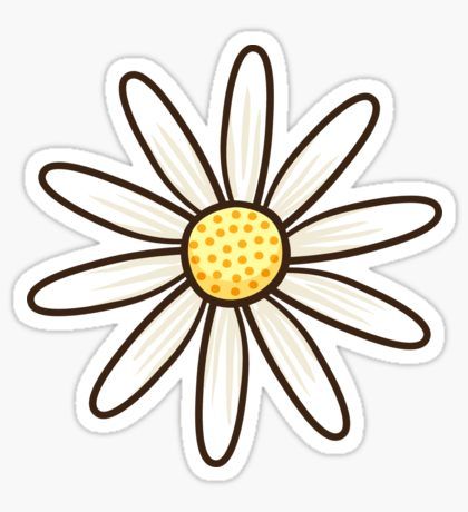 Daisy Flower Sticker, White Daisy Flower, Stickers Cool, Preppy Stickers, Homemade Stickers, Daisy Mae, Pop Stickers, Bubble Stickers, Tumblr Stickers