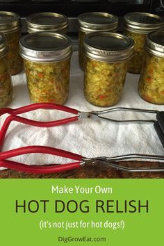 Hot Dog Relish Canning Recipe, Hot Dog Relish Canning, Cucumber Relish Recipes Hot Dogs, Mustard Hot Dog Relish Recipe, Hot Dog Relish Recipe Homemade, Mustard Relish Canning, Mustard Relish Recipes, Chicago Dog Relish Recipe, Canned Relish