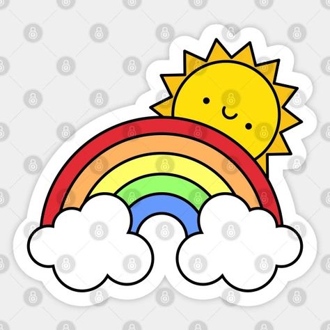 Kawaii Sunshine And Rainbows - Kawaii Sun - Sticker | TeePublic Kawaii Sun, Sun Sticker, Kawaii Stickers, Aesthetic Stickers, Sticker Collection, Sticker Design, Printable Art, Create Yourself, Rainbow