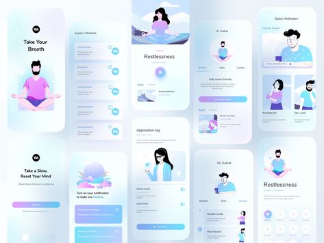 Desain Ux, Health App Design, Login Page Design, Health Apps, Health Application, Quick Meditation, App Design Layout, Case Study Design, Ecommerce App