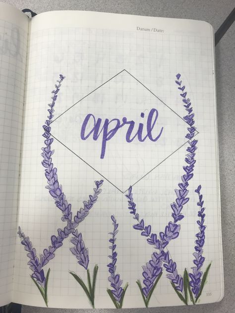 April Bullet Journal, Bujo Layout, Journal Inspiration Writing, Creating A Bullet Journal, Purple Decor, Purple Themes, Bullet Journal Writing, Planner Decorating, Purple Lavender