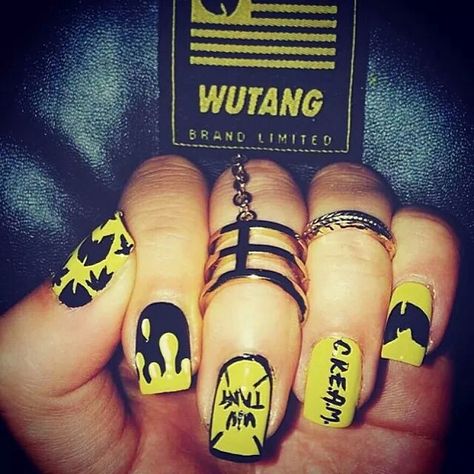 Old Scool, Wu Tang Clan, Wu Tang, Yellow Nails, Nail Art Decorations, The Money, Metal Decor, Pretty Nails, Nail Inspo