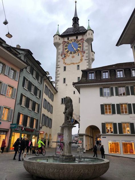 Stadtturm Baden Switzerland https://newinzurich.com/2018/02/top-things-to-do-in-baden/ Baden Switzerland, Baden Germany, German Cities, Cruise Destinations, Going On Holiday, Western Europe, Paris Travel, Magical Places, Facades