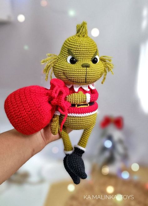 Amigurumi Grinch Free Pattern, Grinch Amigurumi Free Crochet, Crochet Grinch Pattern Free, Grinch Crochet Pattern Free, Crochet Grinch Pattern, Grinch Crochet, Crochet Grinch, Crochet Projects To Sell, Mr Grinch