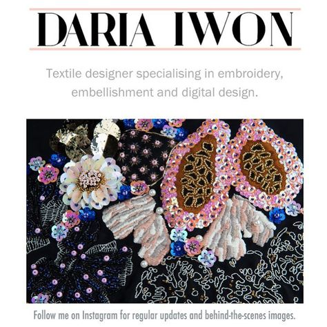 Daria Iwon on Instagram: “New online portfolio is up! Link in bio #textiles #aub #fashion #embroidery #handembroidery #design #print #printdesign #digital…” Bio Textiles, Embroidery Portfolio, Fashion Embroidery, Scene Image, Online Portfolio, Textile Design, Hand Embroidery, Behind The Scenes, Digital Design