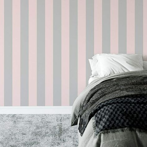 Stripped Wall Paint, Pink Striped Walls, Gray Striped Walls, Stripped Wall, Harlequin Wallpaper, Stripe Wallpaper, Bedroom Wallpaper, Stripes Wallpaper, Wallpaper Pink