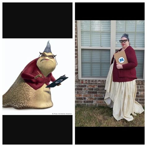 Roz Monsters Inc. Costume Monster’s Inc Costume, Roz Halloween Costume Monsters Inc, Roz From Monsters Inc Costume, Monsters Inc Dress Up, Roz Monsters Inc Costume Diy, Funny Disney Halloween Costumes, Monster Inc Costume Ideas, 2319 Monsters Inc Costume, Monsters Inc Costume Ideas