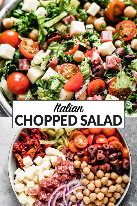 Salads For A Crowd, Pizza Salad, Chopped Salad Recipes, Italian Chopped Salad, Salads To Go, Hearty Salads, Salad Pasta, Fun Salads, Italian Salad